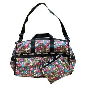Le Sport Sac Weekend Travel Duffel Bag With Cosmetic Bag Whimsical Print